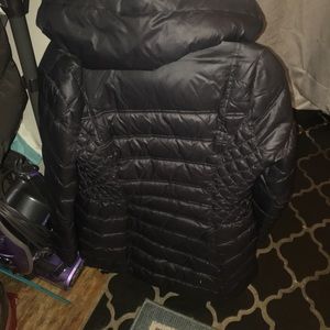 Black long puffy winter coat